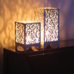 Wooden candle holder Pattern Arabesco